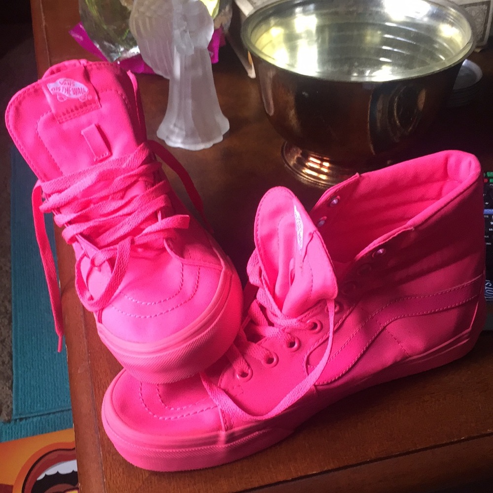 Hot pink vans ; size 8 in women